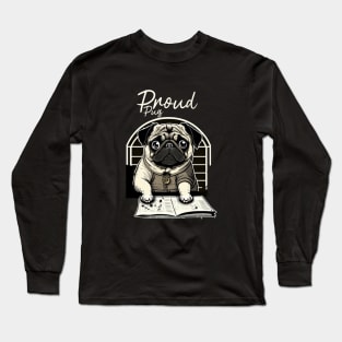 Pug Dog White Long Sleeve T-Shirt